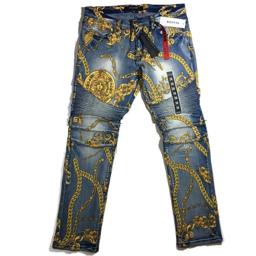 Men’s “Chained Jeans”. Sizes 32